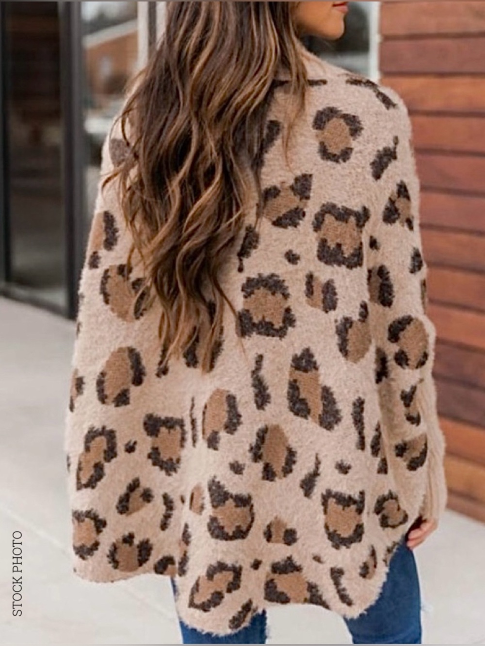 Pink Lily Leopard Open Front Cardigan Dolman Sleeves Relaxed Fit Soft & Cozy (S) - Picture 14 of 16